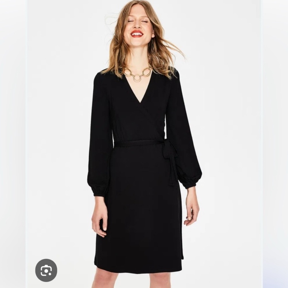Boden Elodie Jersey Wrap Dress - Black - size 10